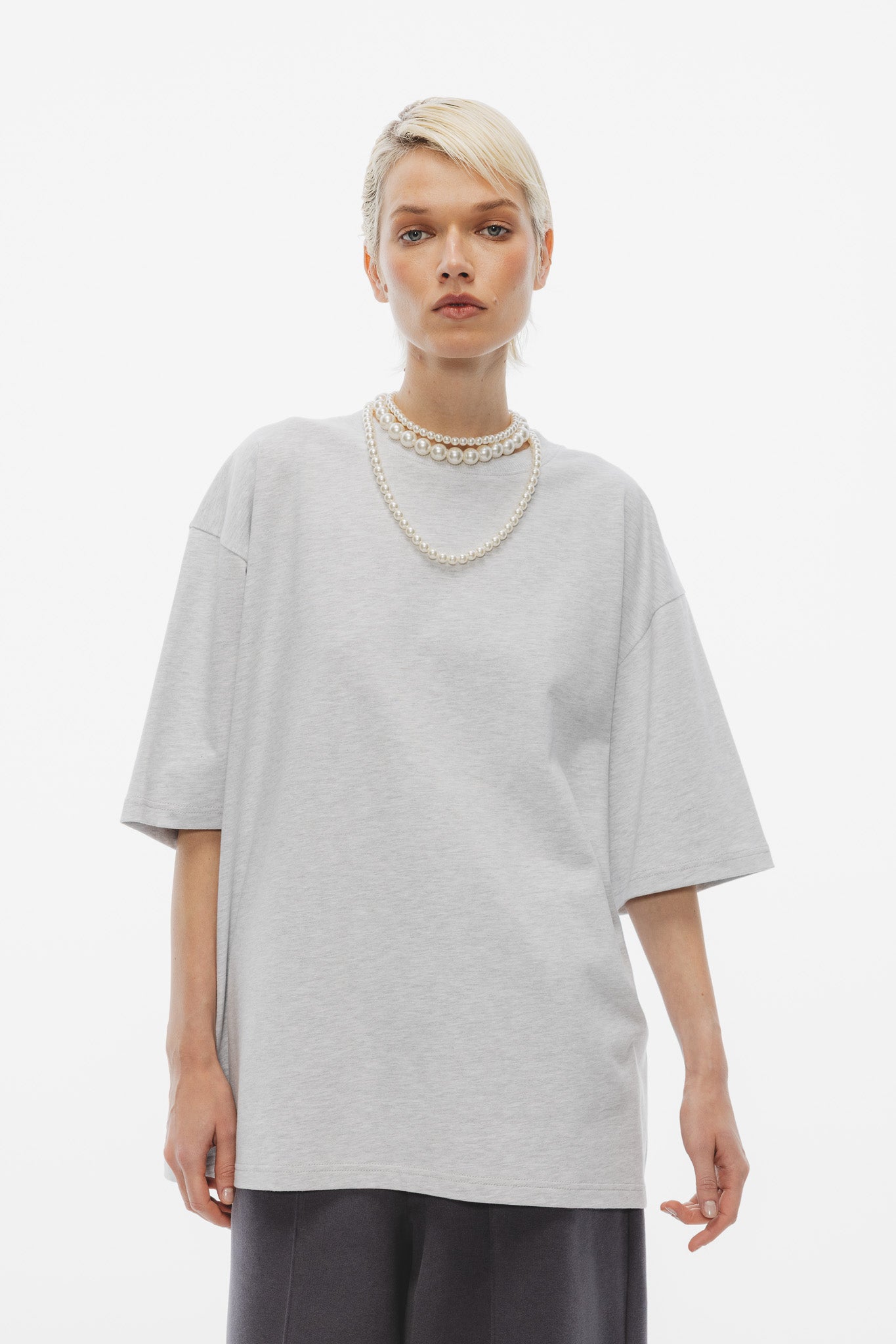 T-shirt unisex Jackie Jasny Szary Melanż