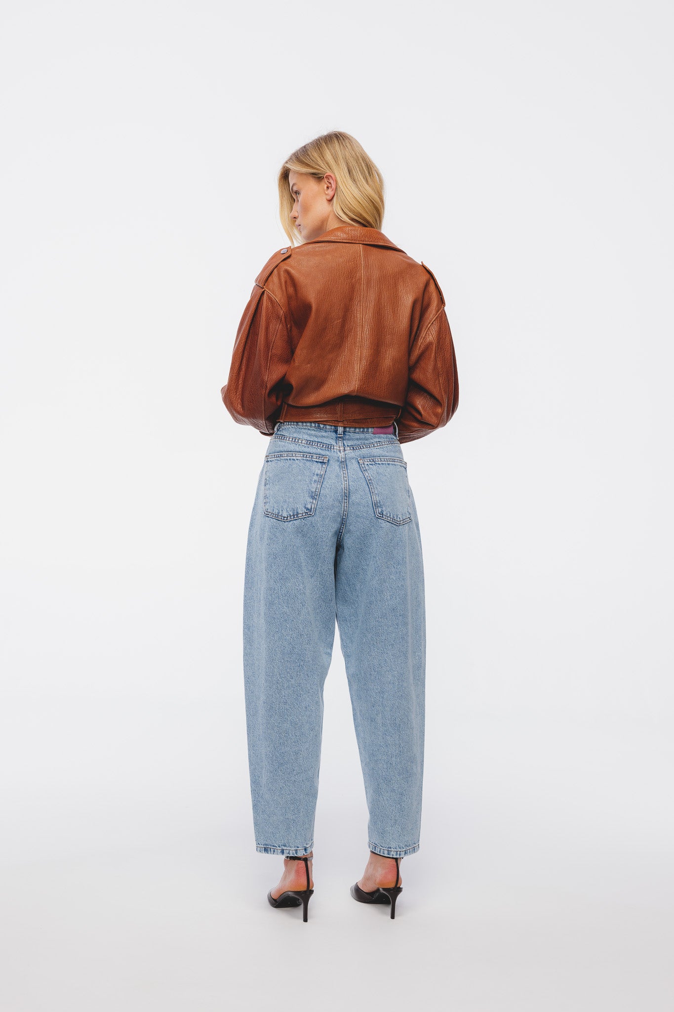 Kurtka skórzana Roxie Karmelowy